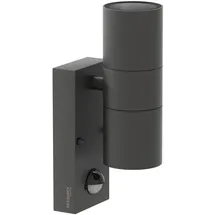 Oktaplex lighting Außenleuchte Edelstahl 2x GU10 230V mit Bewegungsmelder IP44 anthrazit