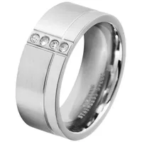 AKZENT Partnerring Hala, silberfarbig, langlebig, Damen Ring silberfarben 52