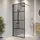 Badplaats B.V. Badplaats - Grauglass - Glas Duschabtrennung Schwarz - Walk-In Dusche Nano Duschtrennwand