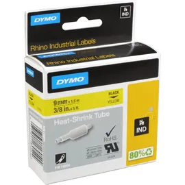 Dymo Original Heissschrumpfschlauch schwarz auf gelb 18054