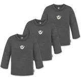 Normani Outdoor Sports 3er Pack Baby Merino Longsleeve „Taupo" in Anthrazit | Gr.: 74/80