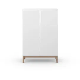 OTTO home Highboard 80 x 121 x 41 cm Weiß / Wotan Eiche