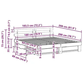 vidaXL 180 x 200 cm Braun