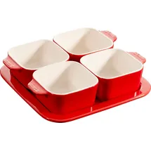Staub Ceramique Tapas Set, 5-teilig, kirschrot 5-tlg, Kirsch-Rot, Keramik