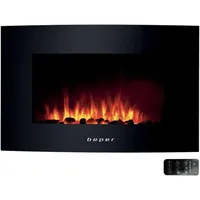 Beper RI.503 Elektrischer Wandkamin Stahlgehäuse Glasfront 2 Heizstufen 2000W