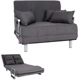 Mendler HWC-K29, Klappsessel Schlafsofa Gästebett Relaxsessel, Liegefläche 186x97cm Stoff (270g/m2) dunkelgrau