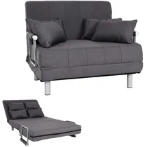 Mendler HWC-K29, Klappsessel Schlafsofa Gästebett Relaxsessel, Liegefläche 186x97cm Stoff (270g/m2) dunkelgrau