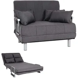 Mendler HWC-K29, Klappsessel Schlafsofa Gästebett Relaxsessel, Liegefläche 186x97cm Stoff (270g/m2) dunkelgrau