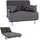 Mendler HWC-K29, Klappsessel Schlafsofa Gästebett Relaxsessel, Liegefläche 186x97cm Stoff (270g/m2) dunkelgrau