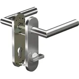 Ogro Ogro, Türgriff + Fenstergriff, Kurzschildgarnitur CORE 8906 8 mm / 7051K WC 78MM Aluminium F1 WC abgerundet Drückergarnitur (Türgriff)