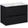 Lomadox Waschtisch 80cm, In Schwarz, Gerillte Front, Newport-56-black