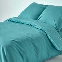 Homescapes 3-teiliges Perkal-Bettwäsche-Set seegrün aus 100% ägyptischer Baumwolle, 1 Bettbezug 240x220 cm & 2 Kissenbezüge 80x80 cm
