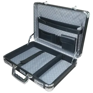 HMF 14651-02 Alu Aktenkoffer Herren, Zahlenschloss, 45 x 33 x 11 cm, schwarz