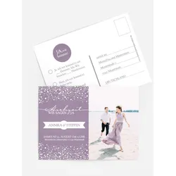 Antwortkarten für Ihre Feier selbst gestalten mit Spruch und Fotos im Onlinedesigner bei Meine-Kartenmanufaktur.de