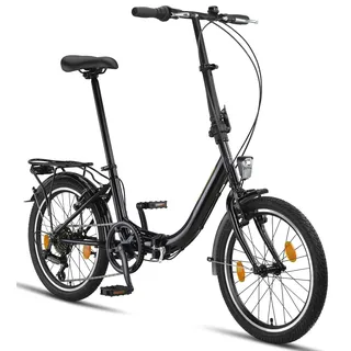 Chillaxx Bike URBAN 20 Zoll Faltrad, Klapprad, 6 Gang Schaltung, Licht, Quick-Fold-System, leichtes Klappfahrrad,Gepäckträger