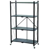 Proregal Klappregal Schwarz, Metall, 72x127x34 cm, Küchen, Küchenmöbel, Küchenregale