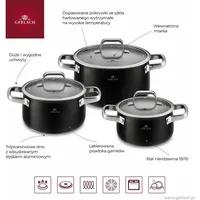 Gerlach 6-teilig, Edelstahl, lackiert, Prime - Schwarz