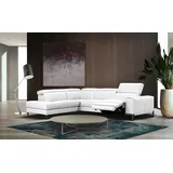 Calia Italia Ecksofa CALIA ITALIA "Benja, Designsofa mit erstklassigen Komfortfunktionen zum Wohlfühlen", weiß (bianco puro), B:294cm T:227cm, Sofas, Ecksofa, in Leder, mit elektrischer Relaxfunktion