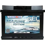 GEL Batterie 80AH Electronicx Marine Edition Boot Schiff Versorgungsbatterie 12V