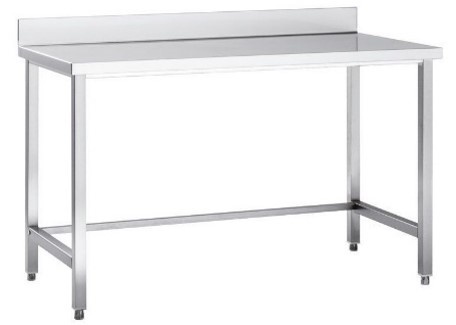 GastroHeld Gastro Table de travail en inox Eco 7x7 sans étagère basse, avec dosseret