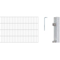 GAH Alberts Alberts Doppelstabmattenzaun als 8 tlg. Zaun-Komplettset | verschiedene Längen und Höhen | feuerverzinkt | Höhe 80 cm | Länge 6 m