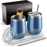 luxuskollektion Edelstahl Weinbecher 0,35 l Hellblau 2 St.