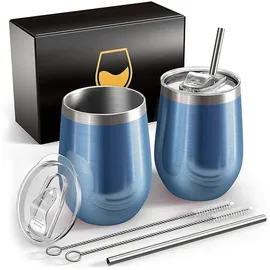 luxuskollektion Edelstahl Weinbecher 0,35 l Hellblau 2 St.