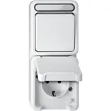 Schneider Steckdose AQUASTAR Polarweiß 1 St.