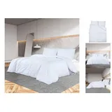vidaXL Bettwäsche-Set Weiß 200 x 200 cm + 0 x 0 cm