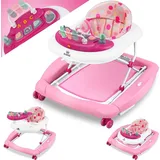 Kidiz KIDIZ® 4in1 Lauflernhilfe Babywalker Spiel- und Lauflernwagen Gehfrei - Schaukelfunktion Babywippe mit Rollen, Licht, Musik ,Spielecenter Esstisch Laufstuhl Laufhilfe babys ab 6 Monaten Klappbar