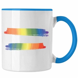 Trendation Tasse Trendation – Regenbogen Tasse Geschenk LGBT Schwule Lesben Transgender Grafik Pride blau