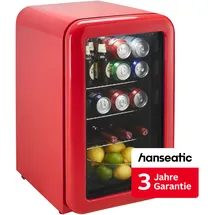 Hanseatic HBC68ERRH Getränkekühlschrank (70 l, 680 mm hoch, Rot)