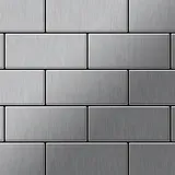 ALLOY Mosaik Fliese Massiv Metall Edelstahl Marine Gebürstet Grau 1,6mm Subway-s-s-mb 1 Paket mit 50 Matten 0,58 m2 Grau