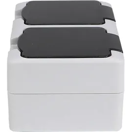 REV Ritter Doppelsteckdose 4 St. grau