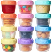 Surflyee 12 Stück Kleine Dosen mit Deckel Plastik, Kleine Plastikdosen mit Deckel, Gefrierdosen Klein, Wiederverwendbar, Auslaufsicher, Mikrowellen und Kühlschranksicher