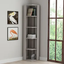 Decortie Nati Eck-Bücherregal 34 x 34 x 161 cm Grau