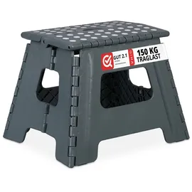 Relaxdays Klapphocker faltbar L dunkelgrau 2er Set Anthrazit,Weiß