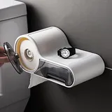 Wandmontierter Toilettenpapierhalter Ohne Bohren – Wasserdichter Kunststoff, Modernes Und Multifunktionales Design Für Das Badezimmer