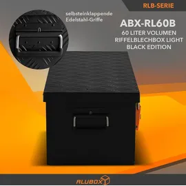 AluBox Werkzeugkiste Riffelblech 60 L Schwarz 82,5x34x25 cm