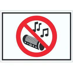 Aufkleber Musik verboten Symbol A9 (37x52mm)