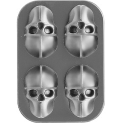 WESTMARK Eiswürfelform Mr. Skully, mit Deckel, Silikon, Stilvoller Eiswürfelbereiter zum Herstellen von 4 Eiswürfeln, 1 Eiswürfelform
