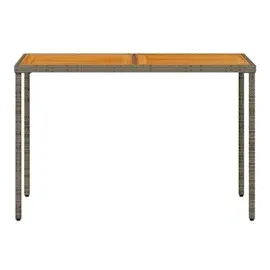 vidaXL Gartentisch mit Akazienholz-Platte Grau 115x54x74cm Poly Rattan