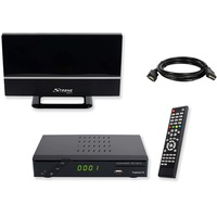 Sky Vision Set-ONE EasyOne 740 HD DVB-T2 Receiver, Freenet TV (Private Sender in HD), Full-HD 1080p, HDMI, USB 2.0, 12V tauglich, 2m HDMI Kabel, DVB-T2 Zimmerantenne
