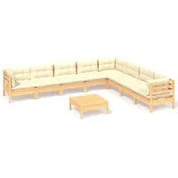 vidaXL Garten-Lounge-Set 9-tlg. creme Kiefer