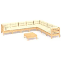 vidaXL Garten-Lounge-Set 9-tlg. creme Kiefer
