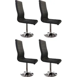 SalesFever Esszimmerstuhl Kunstleder schwarz 4er Set