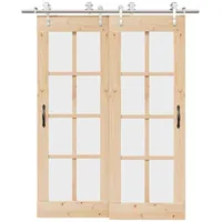 vidaXL - Schiebetür-beschlagsatz 183 Cm Edelstahl Silbern