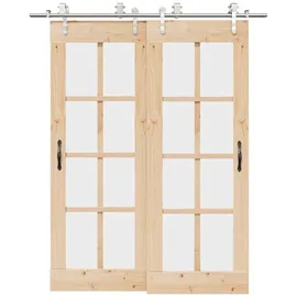 vidaXL - Schiebetür-beschlagsatz 183 Cm Edelstahl Silbern