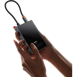 Baseus PioneerJoy 8in1 USB C Hub HDMI DP VGA Grau - schwarz