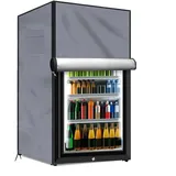 Tidevib Mini-Kühlschrank-Abdeckung für den Außenbereich, wasserdicht, Oxford-Stoff, mit verstellbaren Riemen, mit Aufbewahrungstaschen, seitlicher Reißverschluss für Getränkekühlschrank im Freien